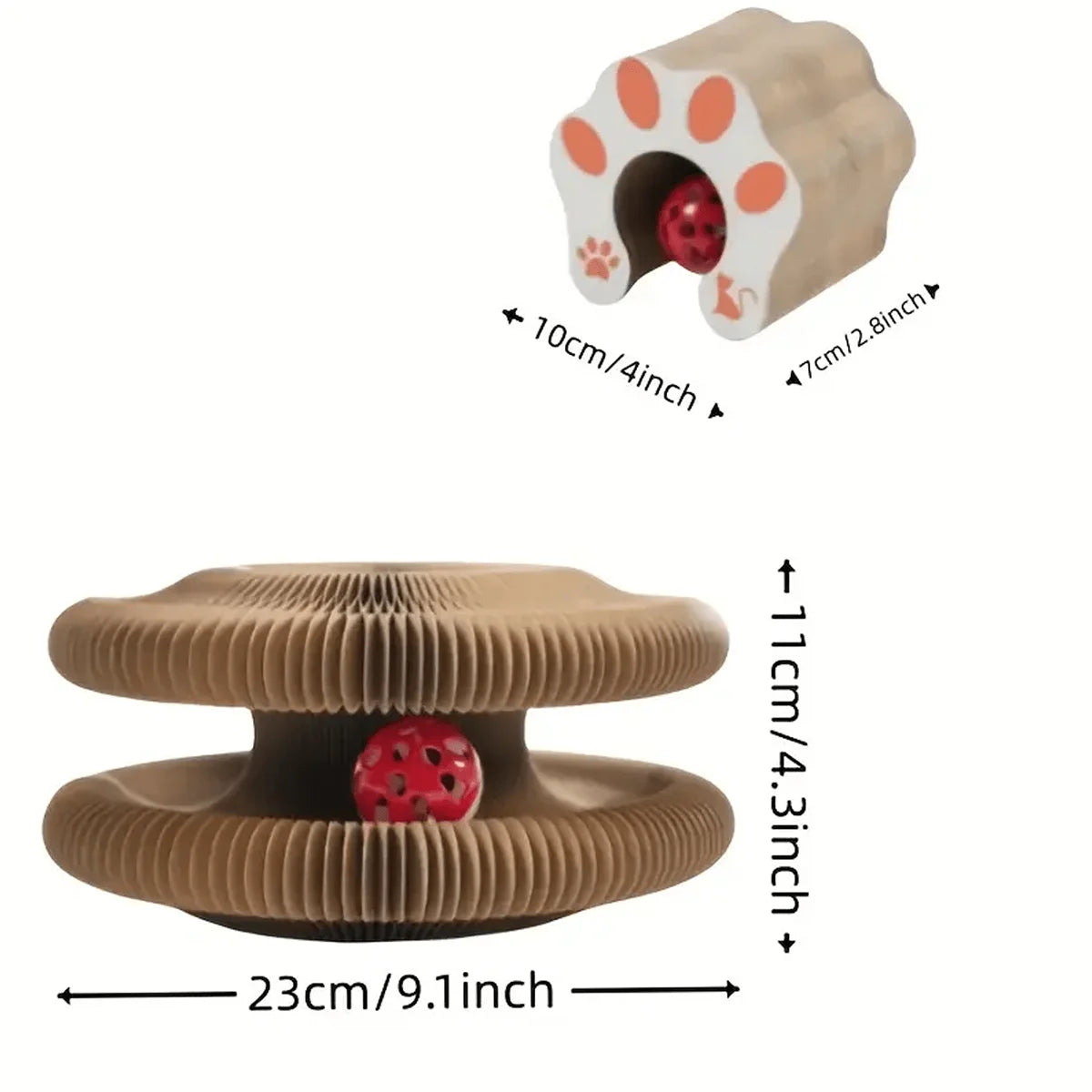 Patexy™ Foldable Multi-Level Cat Scratcher with Bell & Catnip